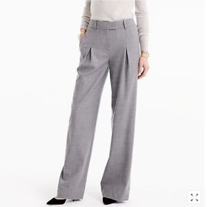 ❤J CREW HIGH RISE WIDE LEG WOOL BLEND PANTS, 0P